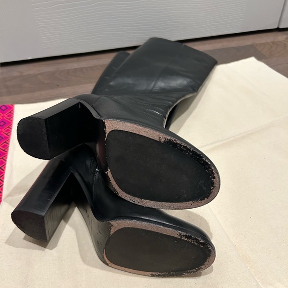 Kate Spade Black Heeled Leather Boots - Picture 3 of 9